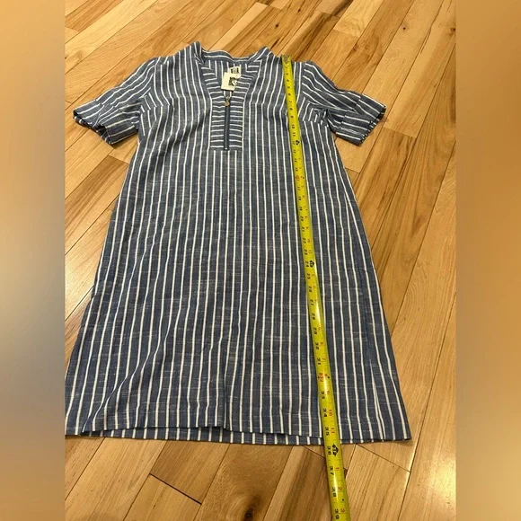 NWT Anne Klein Blue & White Striped Midi Blouse Dress - Women’s Size 4 - Picture 5 of 6